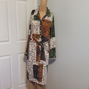 Nine West Green and Black Snakeskin Dress